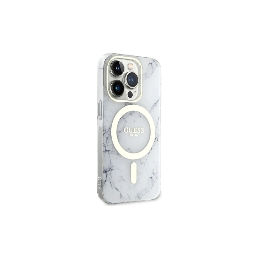 Hurtownia GSM - Etui Guess GUHMP14XPCUMAH Apple iPhone 14 Pro Max weiß/white hardcase Marble MagSafe - GUE2541 - {ean13} - Hurt