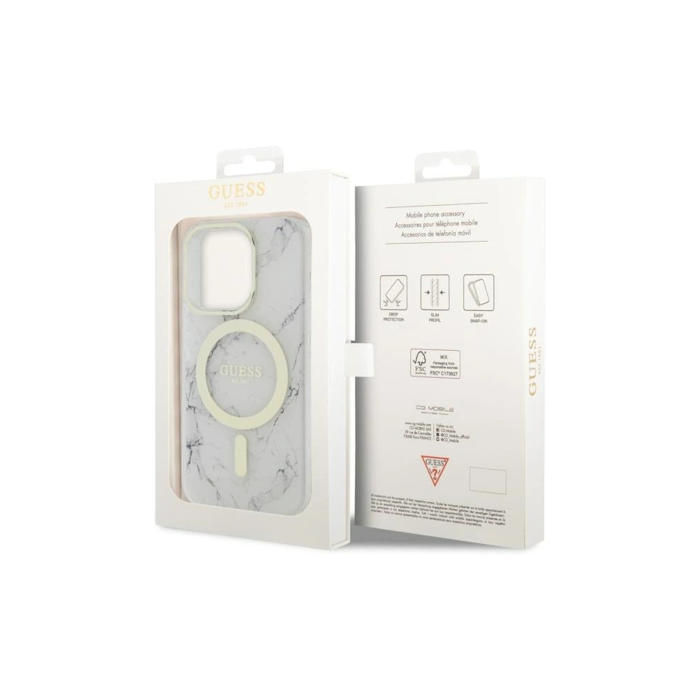 Hurtownia GSM - Etui Guess GUHMP14XPCUMAH Apple iPhone 14 Pro Max weiß/white hardcase Marble MagSafe - GUE2541 - {ean13} - Hurt