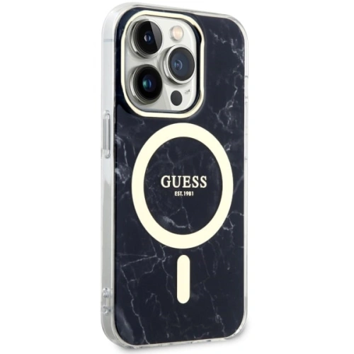 Etui Guess GUHMP14XPCUMAK Apple iPhone 14 Pro Max czarny/black hardcase Marble MagSafe
