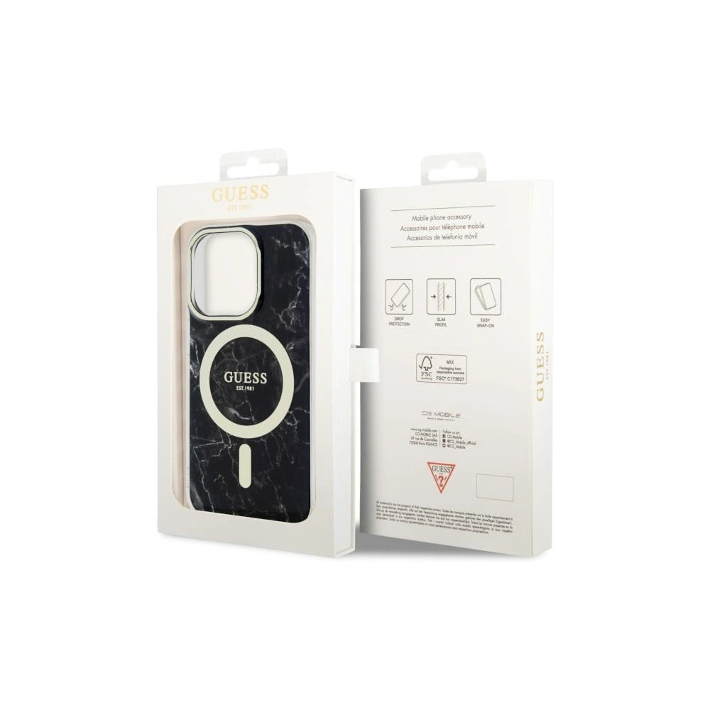 Hurtownia GSM - Etui Guess GUHMP14XPCUMAK Apple iPhone 14 Pro Max negru/black hardcase Marble MagSafe - GUE2542 - {ean13} - Hurt