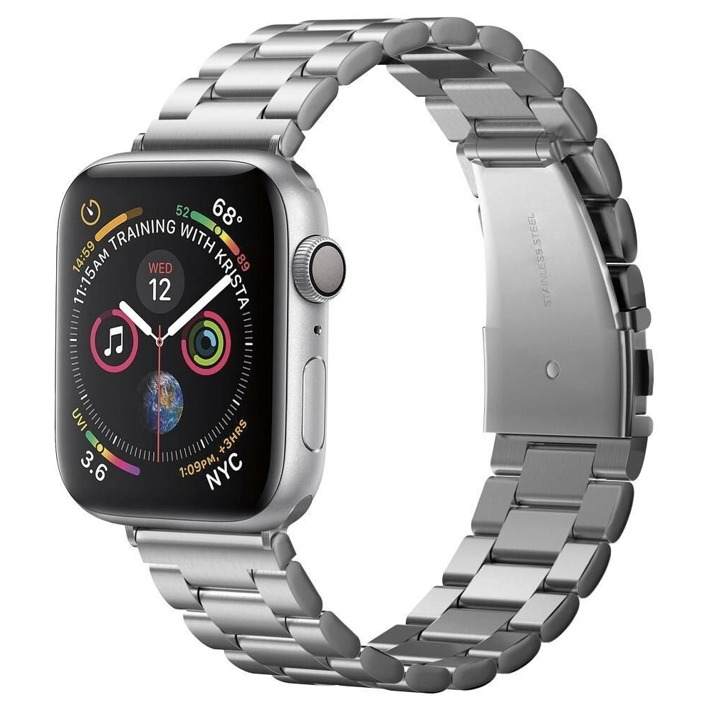 Wholesale Belt Spigen Modern Fit Band Apple Watch 4/5/6/7/SE/8/9/Ultra 44/45/49mm Silver - SPN781SLV - {ean13} - Hurt