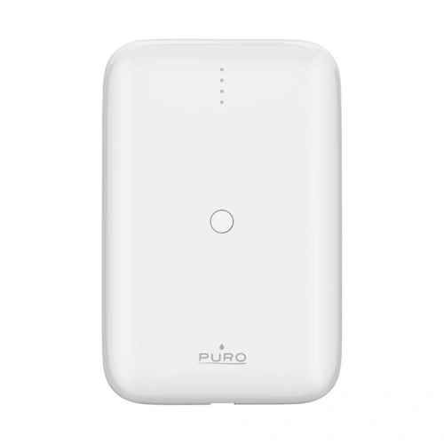 Powerbank PURO Compact Mini Power Bank 10000 mAh, USB-C & USB-A (biały)