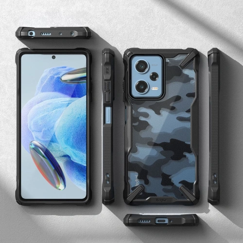 Etui Ringke Fusion-X Design Xiaomi Redmi Note 12 Pro 5G/POCO X5 Pro 5G Camo (Moro) Black