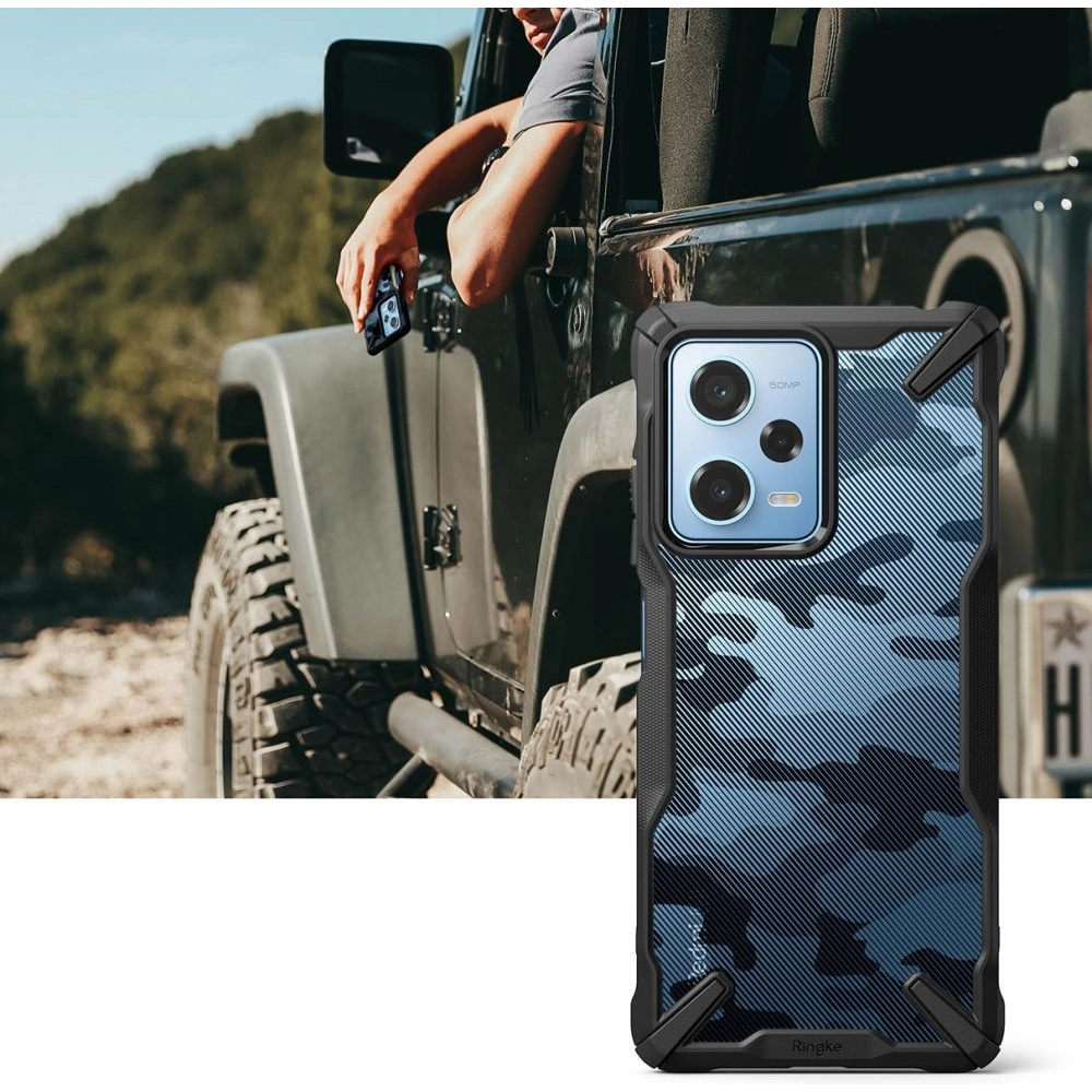 Hurtownia GSM - Etui Ringke Fusion-X Design Xiaomi Redmi Note 12 Pro 5G/POCO X5 Pro 5G Camouflage (Moro) Schwarz - RGK1806 - {ean13} - Hurt