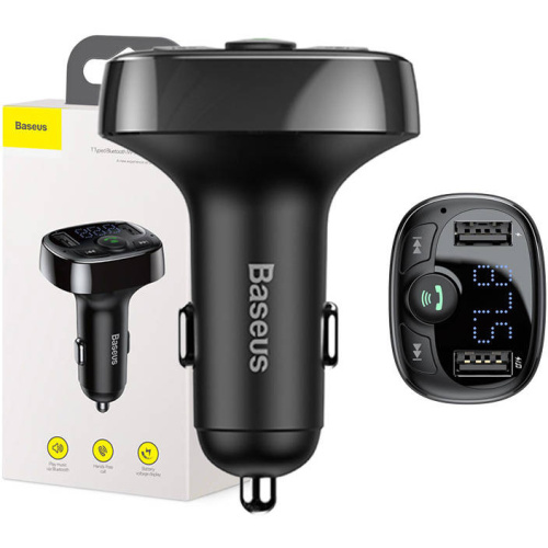 Baseus Distributor - 6932172626976 - BSU4034 - Baseus T typed Transmitter FM Bluetooth 2xUSB microSD (black) - B2B homescreen