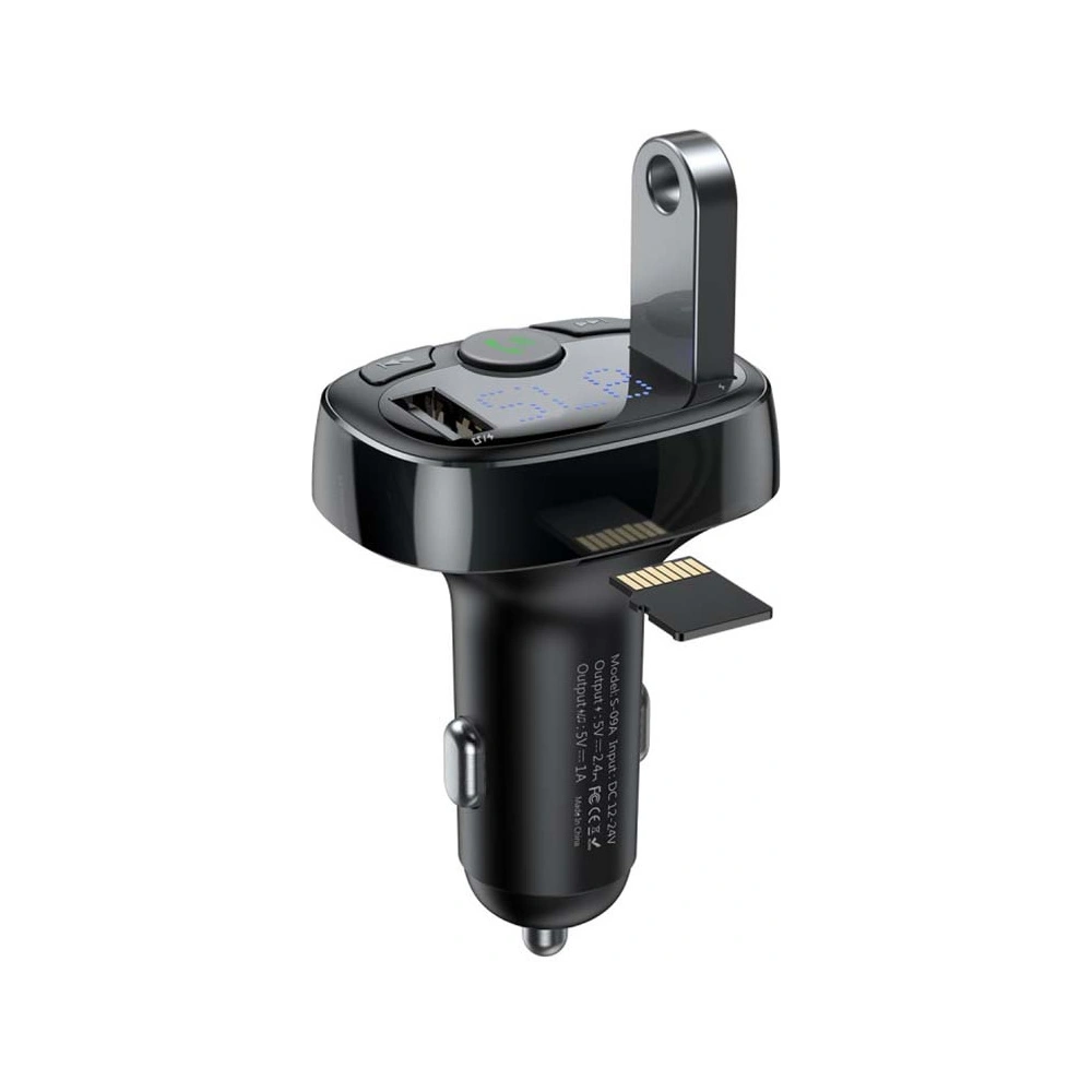 Hurtownia GSM - Transmițător FM Baseus tip T Bluetooth 2xUSB microSD (negru) - BSU4034 - {ean13} - Hurt