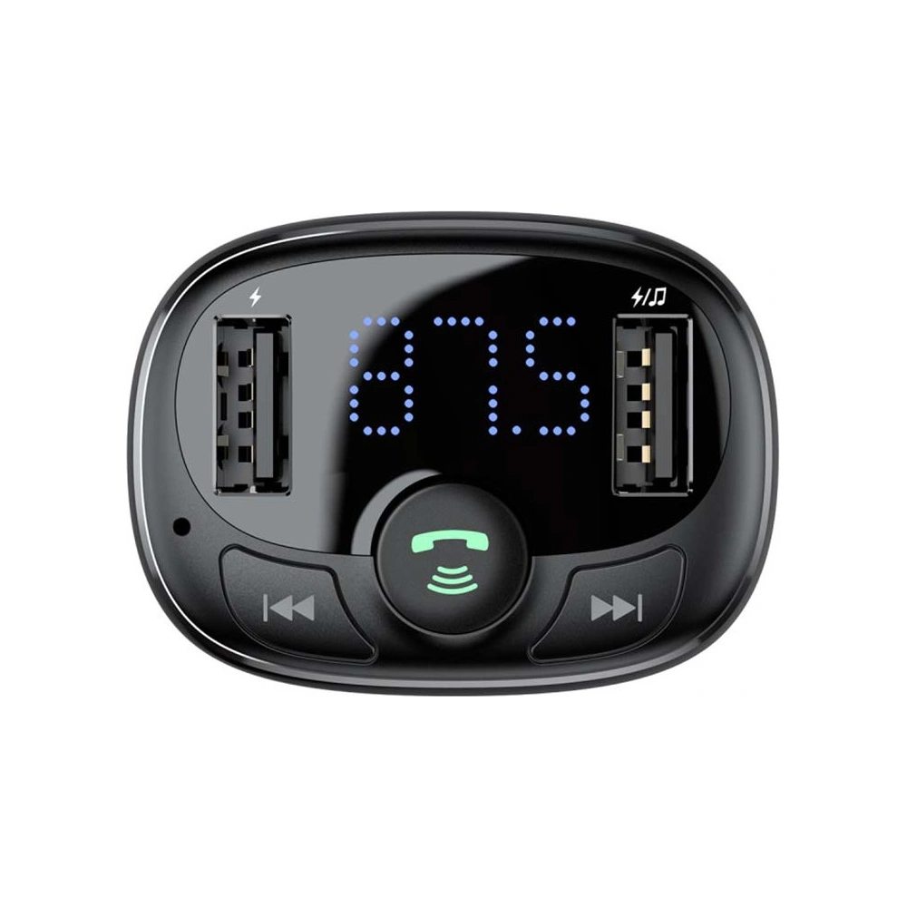 Hurtownia GSM - Transmițător FM Baseus tip T Bluetooth 2xUSB microSD (negru) - BSU4034 - {ean13} - Hurt
