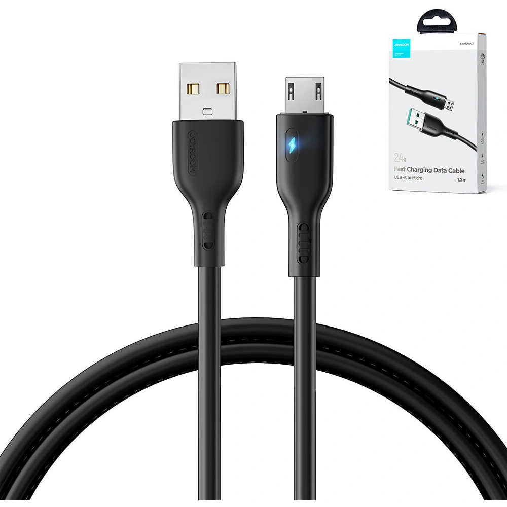 Hurtownia GSM - Kabel Joyroom S-UM018A13 USB-A/microUSB 2.4A 1.2m schwarz - JYR722 - {ean13} - Hurt
