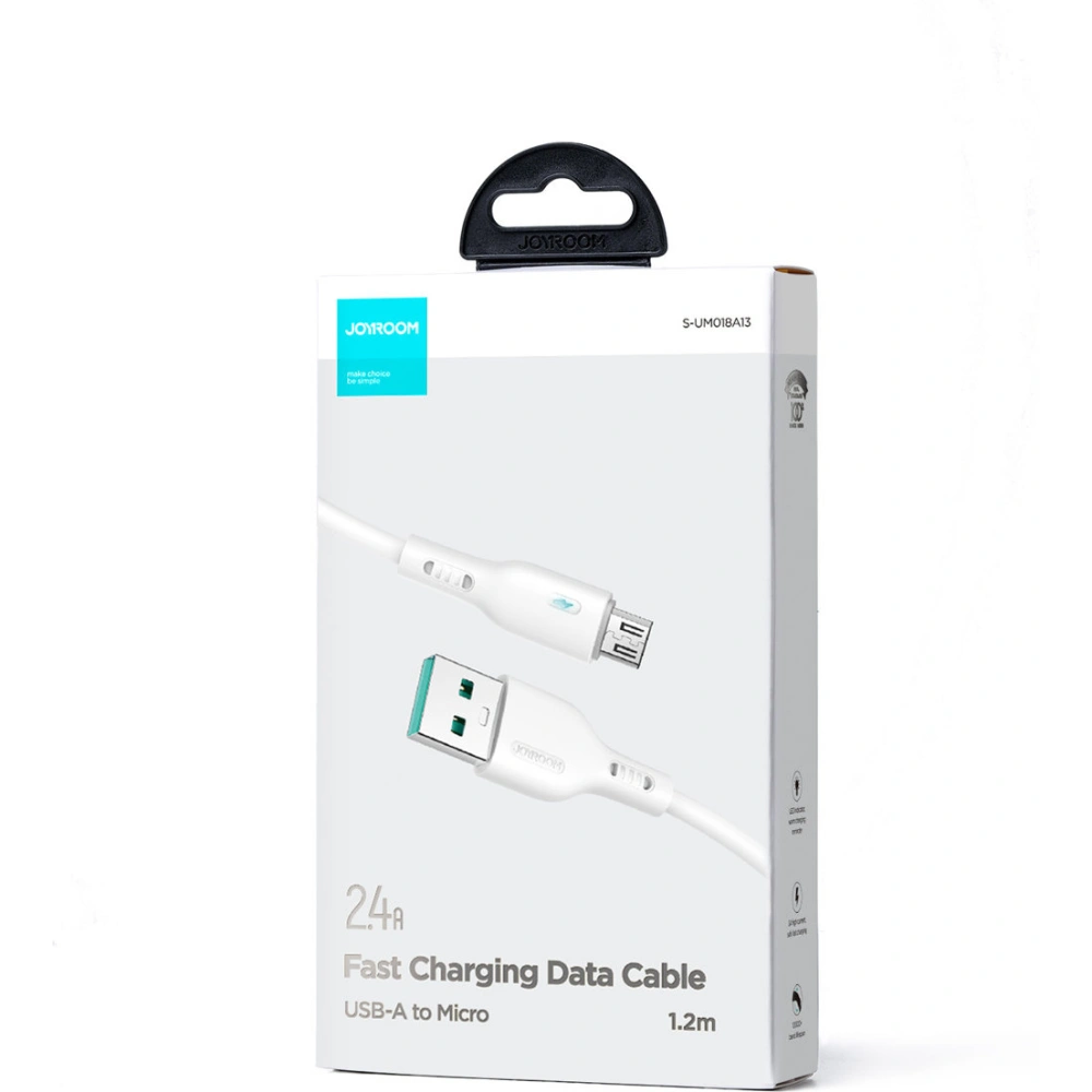Wholesale Joyroom S-UM018A13 USB-A/microUSB Cable 2.4A 1.2m white - JYR723 - {ean13} - Hurt