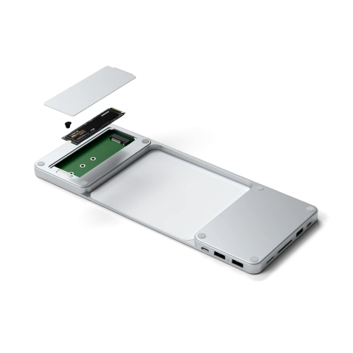 Stacja dokująca Satechi Slim Dock  do Apple iMac 24 USB-C (USB-C 10Gb, USBA-A 10Gb, 2x USB-A, czytnik kart micro/SD (silver)