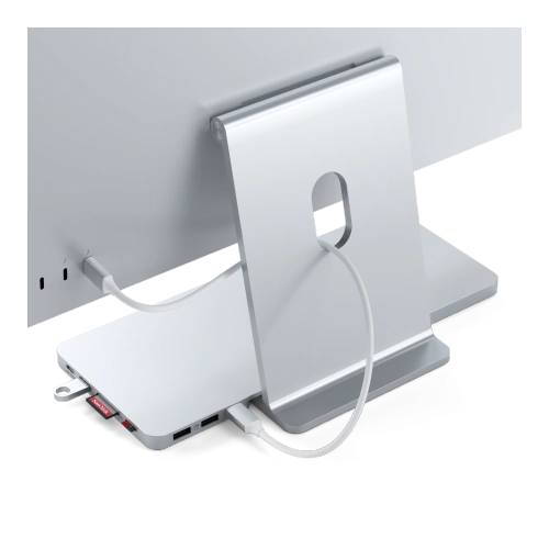Stacja dokująca Satechi Slim Dock  do Apple iMac 24 USB-C (USB-C 10Gb, USBA-A 10Gb, 2x USB-A, czytnik kart micro/SD (silver)
