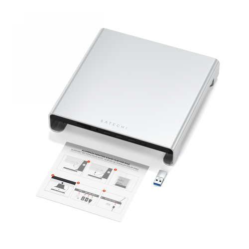 Satechi Distributor - 879961007966 - STH5 - Satechi Type-C Aluminum Monitor Stand Hub iMac Silver - B2B homescreen