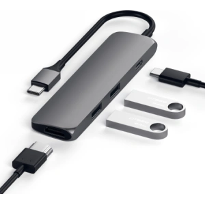 Hurtownia GSM - Adapter HUB Satechi Alumínium Adapter Slim USB-C (USB-C, 4K HDMI, 2x USB-A) (szürke) - STH6 - {ean13} - Hurt