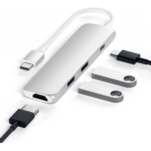 Hurtownia GSM - Adapter HUB Satechi Alumínium Adapter Slim USB-C (USB-C, 4K HDMI, 2x USB-A) (ezüst) - STH7 - {ean13} - Hurt