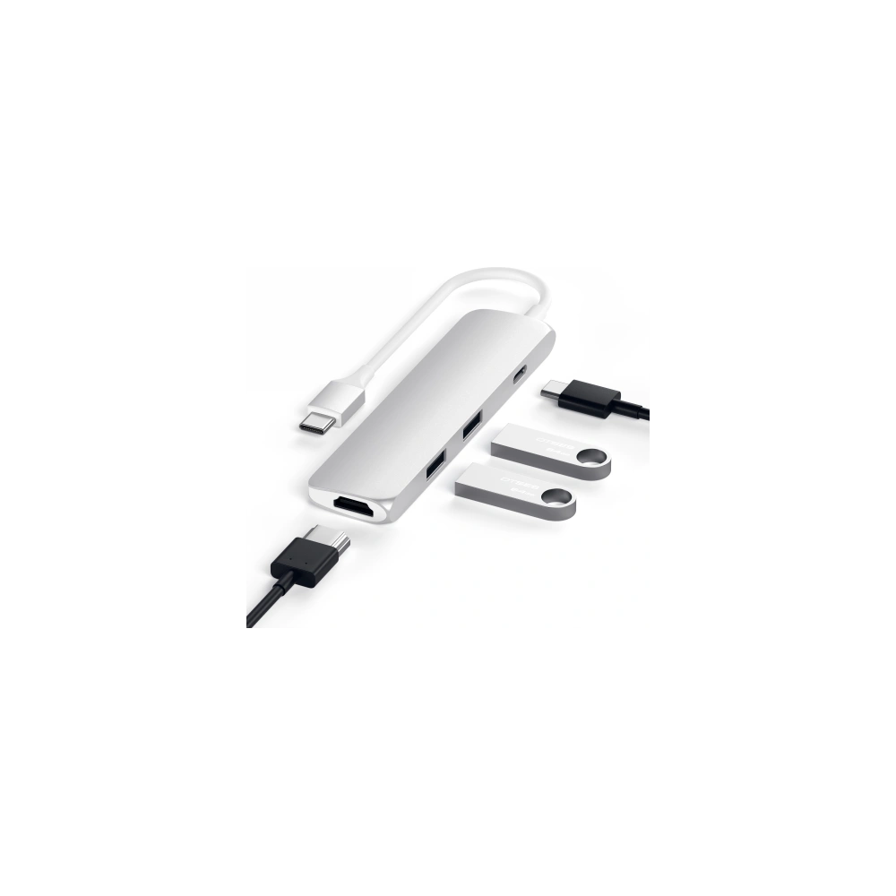 Hurtownia GSM - Adapter HUB Satechi Alumínium Adapter Slim USB-C (USB-C, 4K HDMI, 2x USB-A) (ezüst) - STH7 - {ean13} - Hurt