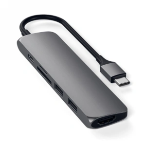 Hurtownia GSM - Adapter HUB Satechi Alumínium Adapter Slim v2 USB-C (USB-C, 2x USB-A, 4K HDMI, kártyaolvasó) (szürke) - STH11 - {ean13} - Hurt