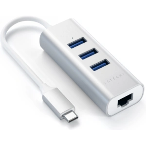 Hurtownia GSM - Adapter HUB Satechi Alumínium Hub 2in1 USB-C (3x USB-A, Ethernet) (ezüst) - STH14 - {ean13} - Hurt
