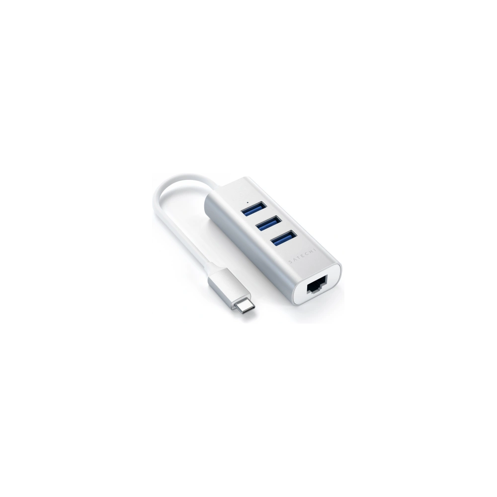 Hurtownia GSM - Adapter HUB Satechi Alumínium Hub 2in1 USB-C (3x USB-A, Ethernet) (ezüst) - STH14 - {ean13} - Hurt