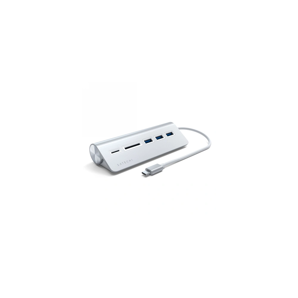 Hurtownia GSM - Adapter HUB Satechi Aluminium Hub Combo USB-C (3x USB-A, czytnik kart micro/SD) (silver) - STH15 - {ean13} - Hurt