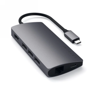 Hurtownia GSM - Adapter HUB Satechi Alumínium Adapter V2 USB-C (USB-C, 3x USB-A, 4K HDMI, kártyaolvasó) (szürke) - STH16 - {ean13} - Hurt