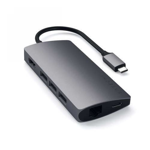 Hurtownia Satechi - 879961007140 - STH16 - Adapter HUB Satechi Aluminium Adapter V2 USB-C (USB-C, 3x USB-A, 4K HDMI, czytnik kart) (space gray) - B2B homescreen