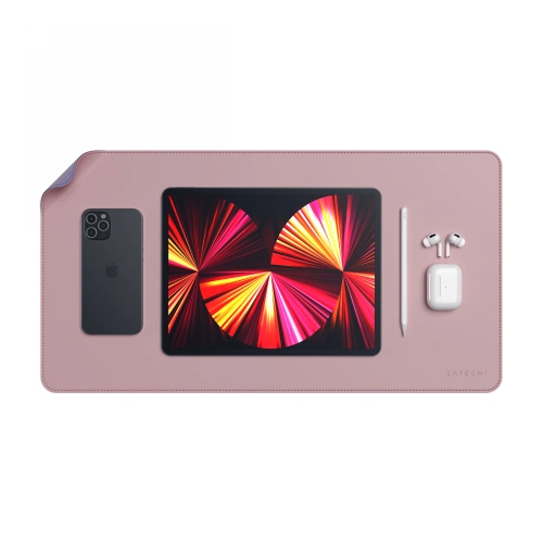 Podkładka pod mysz Satechi Dual Eco Leather Desk dwustronna, eko skóra (pink/purple)