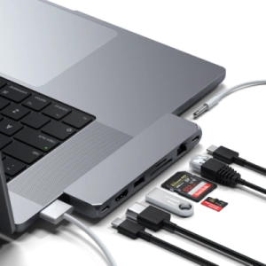 Hurtownia GSM - Adapter HUB Satechi Pro Hub Max USB-C MacBookhoz (2x USB-C, USB-A, 4K HDMI, micro/SD kártyaolvasó, Ethernet) (színtelen szürke) - STH18 - {ean13} - Hurt