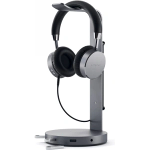 Satechi Aluminium USB-C Headphone Stand (USB-A, jack port) Space Gray
