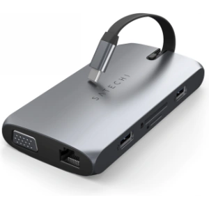 Hurtownia GSM - Adapter HUB Satechi On-the-Go Multiport USB-C (USB-C PD, 2x USB-A, HDMI 4K, VGA, Ethernet, kártyaolvasó) (szürke) - STH23 - {ean13} - Hurt