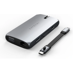 Hurtownia GSM - Adapter HUB Satechi On-the-Go Multiport USB-C (USB-C PD, 2x USB-A, HDMI 4K, VGA, Ethernet, kártyaolvasó) (szürke) - STH23 - {ean13} - Hurt