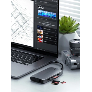 Hurtownia GSM - Adapter HUB Satechi On-the-Go Multiport USB-C (USB-C PD, 2x USB-A, HDMI 4K, VGA, Ethernet, kártyaolvasó) (szürke) - STH23 - {ean13} - Hurt
