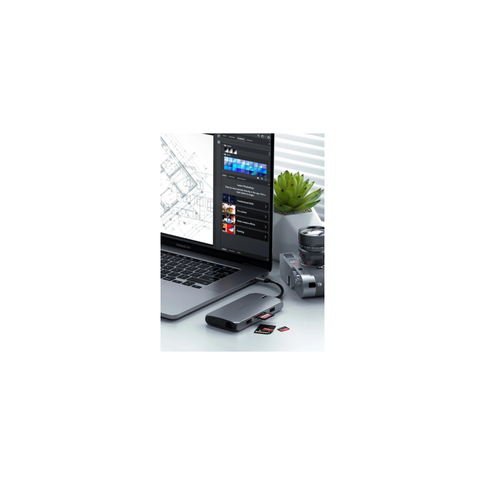 Hurtownia GSM - Adapter HUB Satechi On-the-Go Multiport USB-C (USB-C PD, 2x USB-A, HDMI 4K, VGA, Ethernet, Kartenleser) (space gray) - STH23 - {ean13} - Hurt