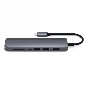 Hurtownia GSM - Adapter HUB Satechi Slim Multiport USB-C (USB-C PD, 2x USB-A, HDMI 4K, Ethernet, micro/SD kártyaolvasó) (térszürke) - STH25 - {ean13} - Hurt