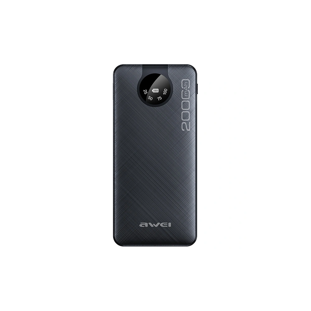 Hurtownia GSM - Powerbanka AWEI P134K 20000mAh černá/black s displejem + kabely USB/PD/Lightning/microUSB - AWEI132 - {ean13} - Hurt