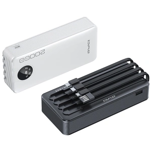 Hurtownia GSM - Powerbanka AWEI P134K 20000mAh černá/black s displejem + kabely USB/PD/Lightning/microUSB - AWEI132 - {ean13} - Hurt