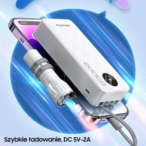 Hurtownia GSM - Powerbank AWEI P134K 20000mAh czarny/black wyświetlacz + kable USB/PD/Lightning/microUSB - AWEI132 - {ean13} - Hurt