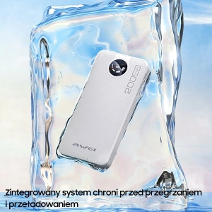 Hurtownia GSM - Powerbank AWEI P134K 20000mAh czarny/black wyświetlacz + kable USB/PD/Lightning/microUSB - AWEI132 - {ean13} - Hurt