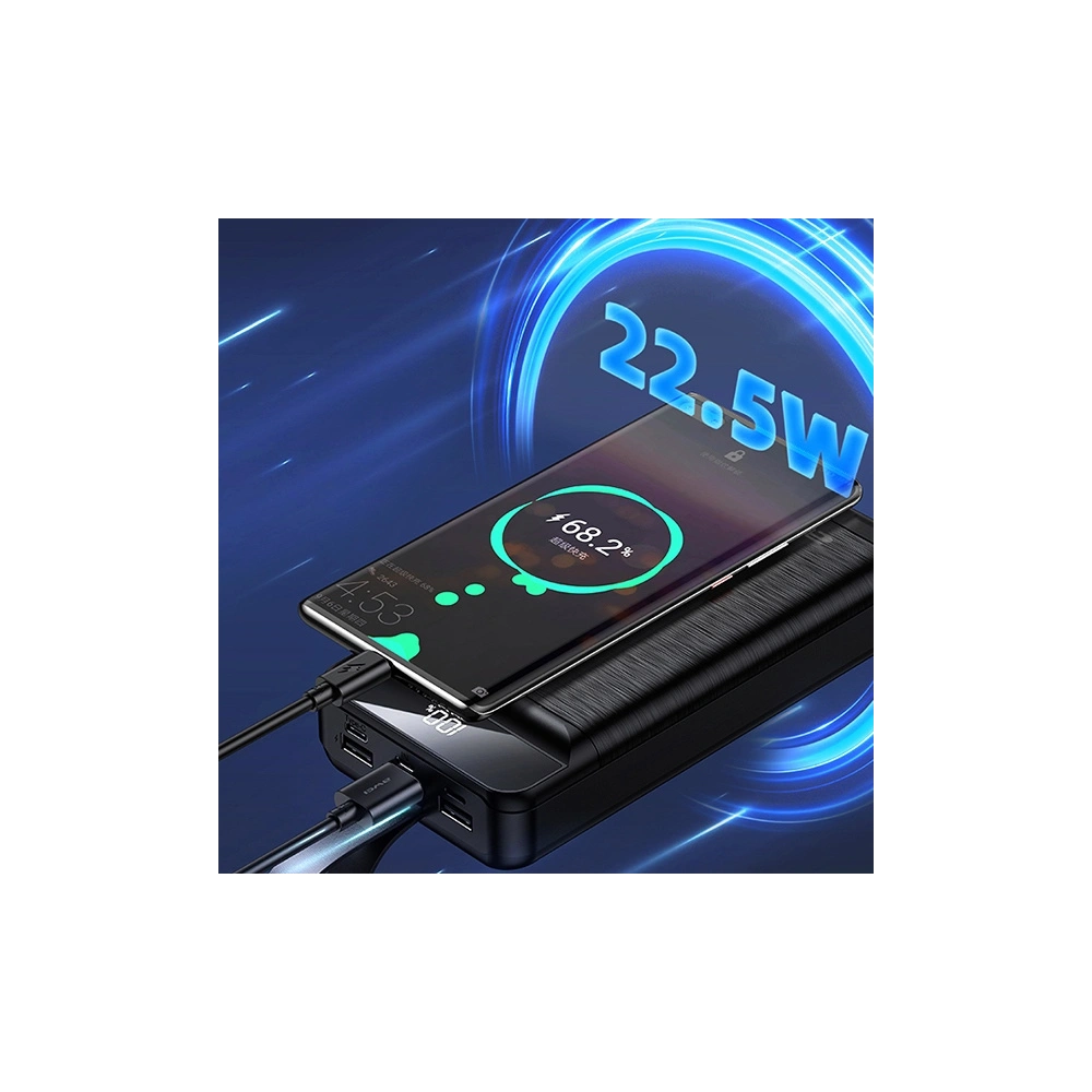 Hurtownia GSM - Powerbank AWEI P140K 30000mAh 22.5W černý/black 3xUSB/PD/Lightning displej + LED světlo - AWEI133 - {ean13} - Hurt