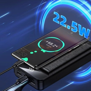 Hurtownia GSM - Powerbank AWEI P141K 40000mAh 22.5W czarny/black 3xUSB/PD/Lightning wyświetlacz + lampka LED - AWEI134 - {ean13} - Hurt