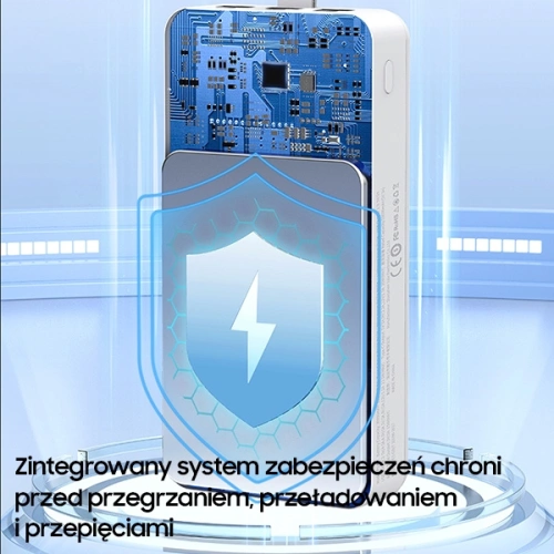 Powerbank AWEI P141K 40000mAh 22.5W czarny/black 3xUSB/PD/Lightning wyświetlacz + lampka LED