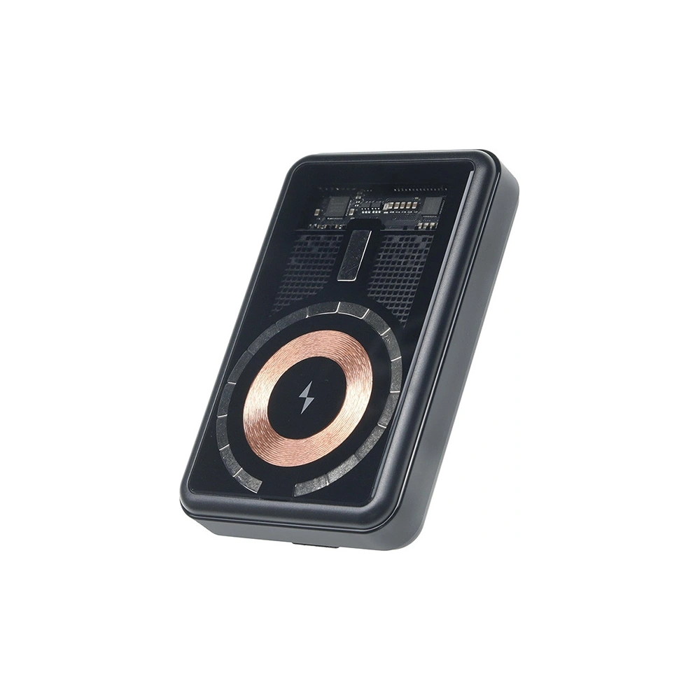 Hurtownia GSM - Powerbank AWEI P155K 10000mAh 15W Magnetic Vezeték nélküli Gyors Töltés állvánnyal Lightning/PD fekete/black - AWEI135 - {ean13} - Hurt