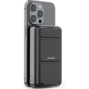 Hurtownia GSM - Powerbank AWEI P155K 10000mAh 15W Magnetic Wireless Fast Charge with stand Lightning/PD czarny/black - AWEI135 - {ean13} - Hurt
