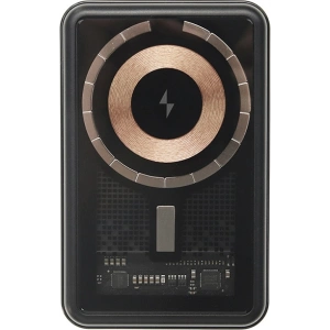 Powerbank AWEI P155K 10000mAh 15W Magnetic bezdrátové rychlé nabíjení s držákem Lightning/PD černý/black