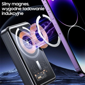 Hurtownia GSM - Powerbank AWEI P155K 10000mAh 15W Magnetic Wireless Fast Charge with stand Lightning/PD czarny/black - AWEI135 - {ean13} - Hurt