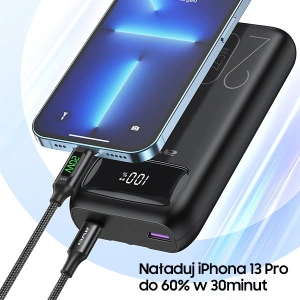 Hurtownia GSM - Powerbank AWEI P169K 20000mAh 22.5W czarny/black wyświetlacz + kable PD/Lightning - AWEI136 - {ean13} - Hurt