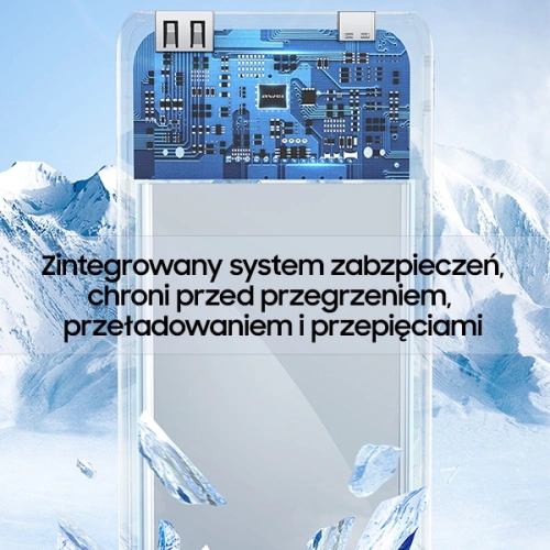 Powerbank AWEI P169K 20000mAh 22.5W czarny/black wyświetlacz + kable PD/Lightning