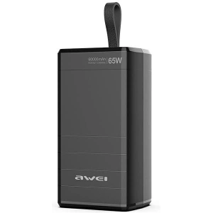 AWEI P171K 60000mAh 65W fekete/black Powerbank USB/2xPD kijelzővel