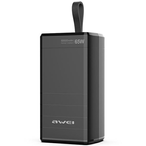 Awei Distributor - 6954284004169 - AWEI137 - AWEI P171K Powerbank 60000mAh 65W black USB/2xPD Display - B2B homescreen