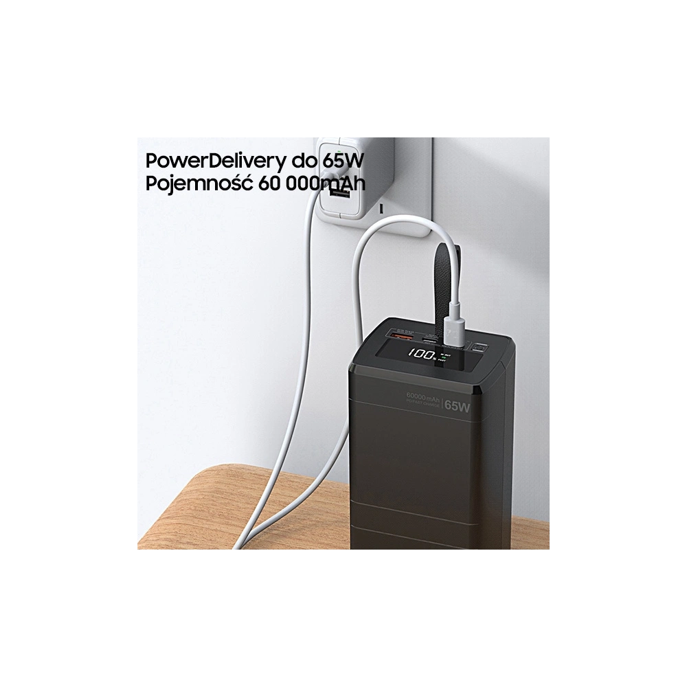 Hurtownia GSM - AWEI P171K 60000mAh 65W fekete/black Powerbank USB/2xPD kijelzővel - AWEI137 - {ean13} - Hurt