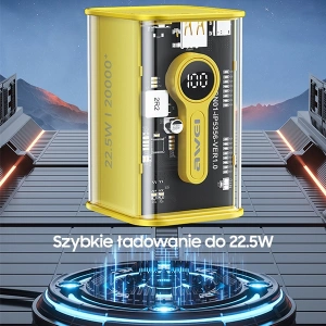 AWEI P180K 20000mAh 22.5W fekete/powerbank USB/PD + kijelző